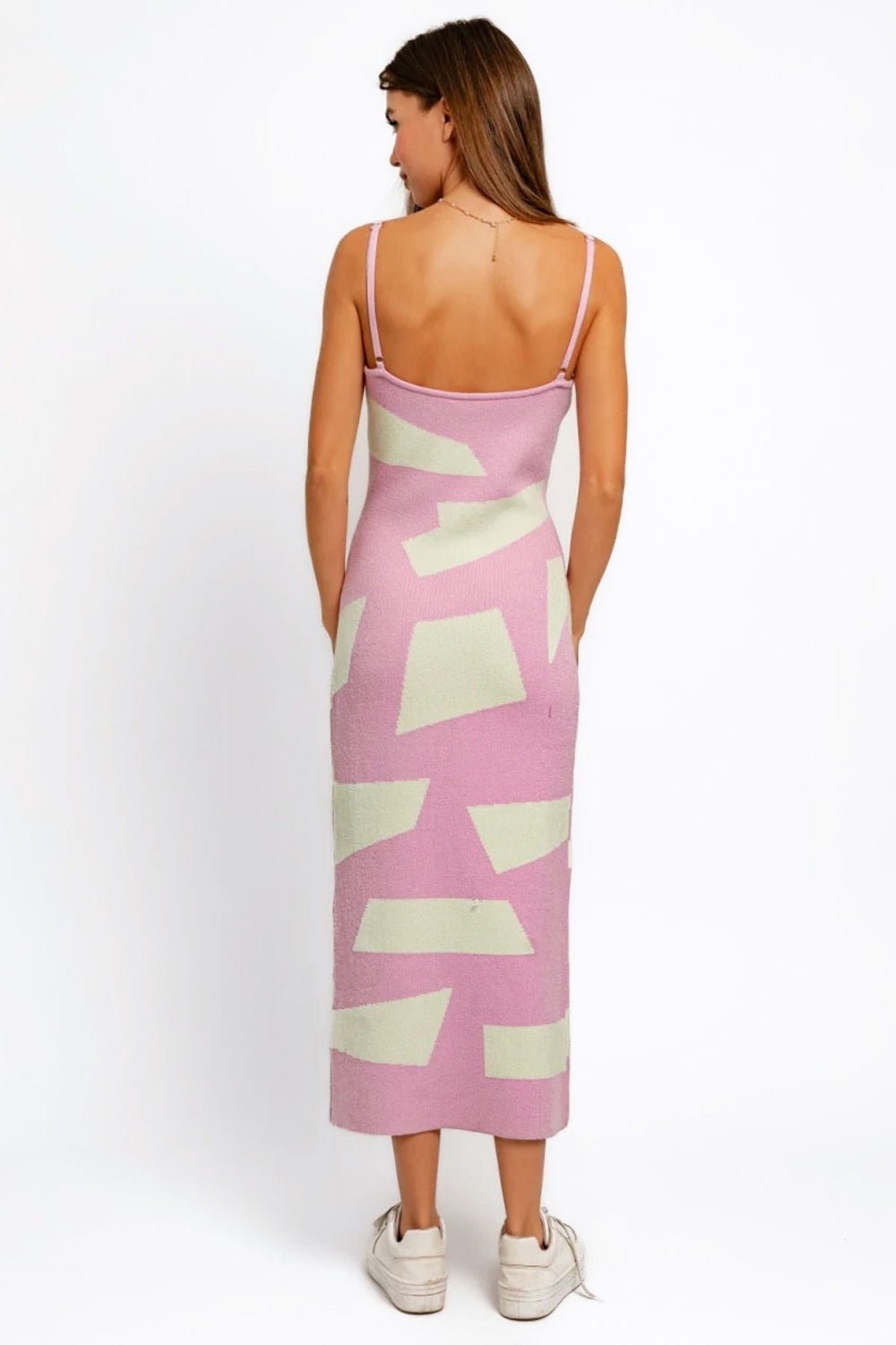 Abstract Contrast Maxi Sweater Cami Dress - Cabin 6 Productions