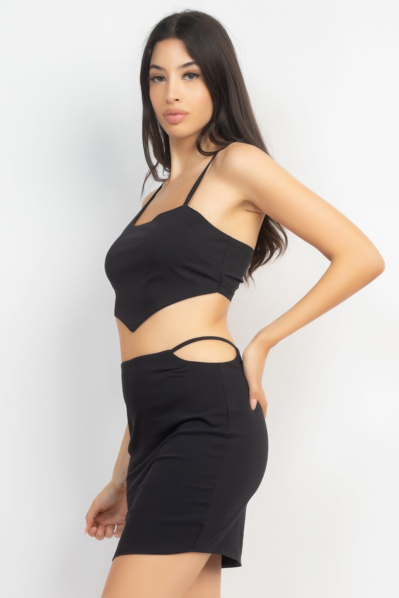Asymmetrical Cross Back Top & Skirts Set - Cabin 6 Productions