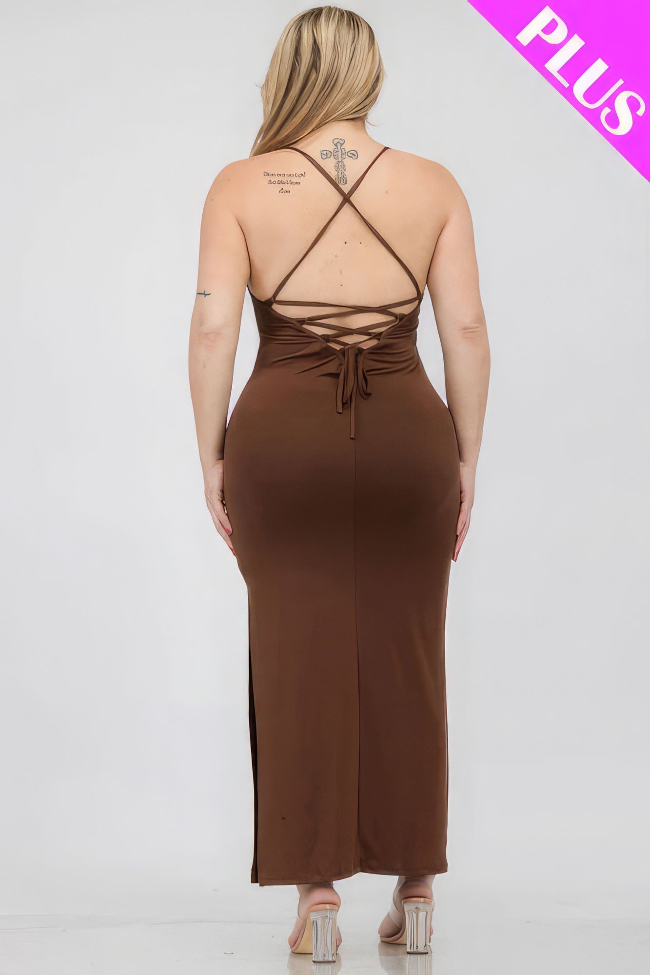 Crisscross Back Split Thigh Maxi Dress - Cabin 6 Productions