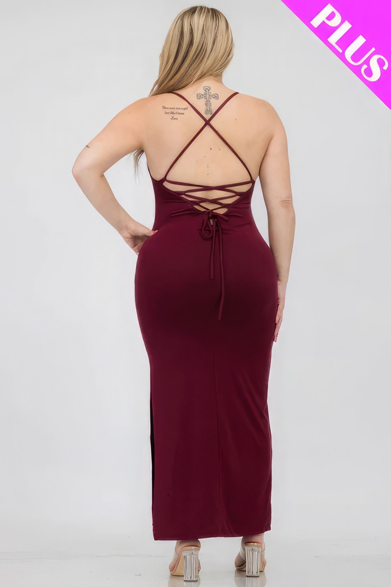 Crisscross Back Split Thigh Maxi Dress - Cabin 6 Productions