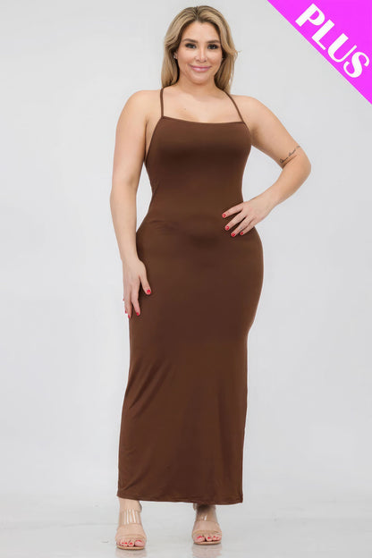 Crisscross Back Split Thigh Maxi Dress - Cabin 6 Productions