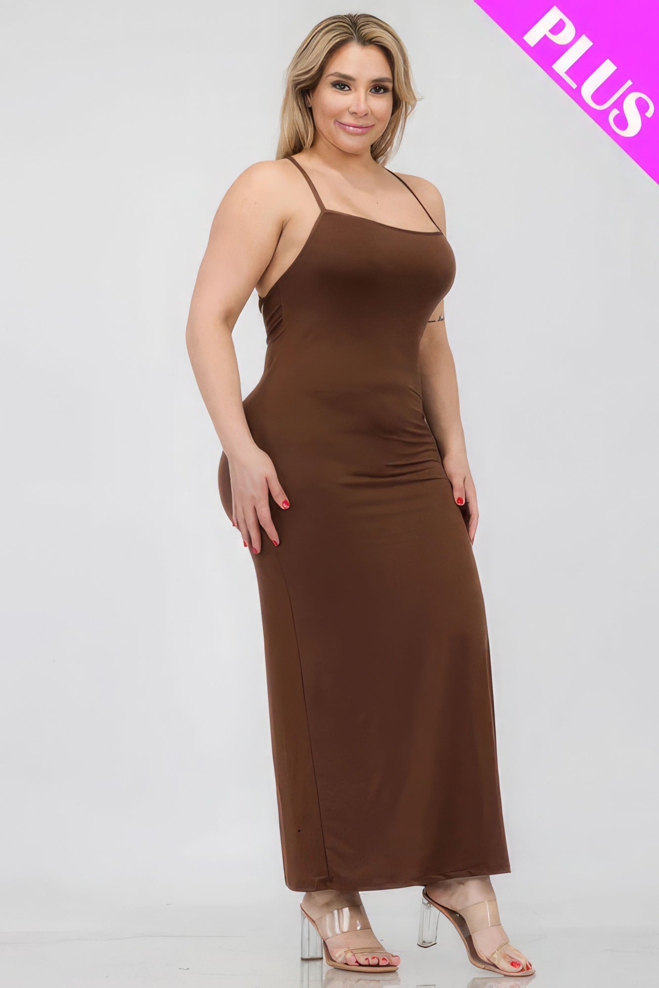 Crisscross Back Split Thigh Maxi Dress - Cabin 6 Productions