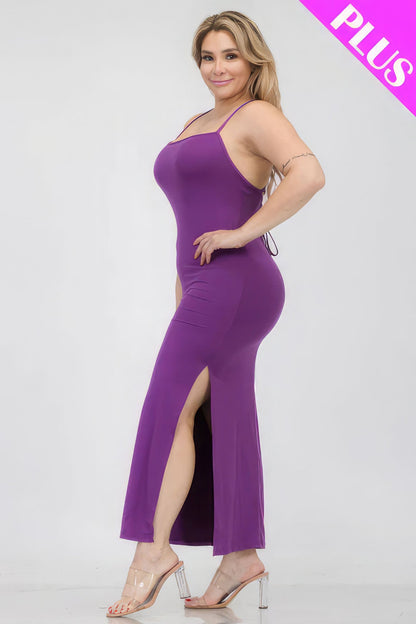 Crisscross Back Split Thigh Maxi Dress - Cabin 6 Productions