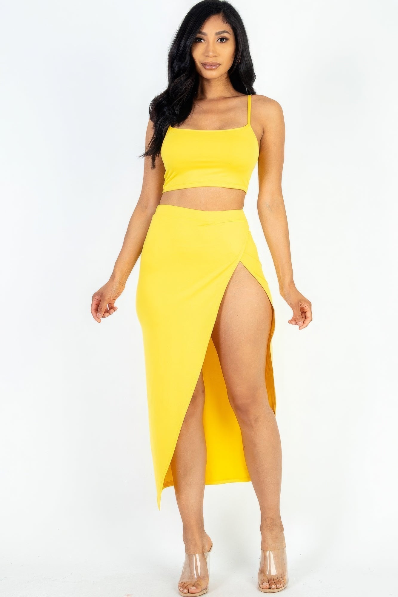 Crop Cami & Split Thigh Maxi Skirt Set - Cabin 6 Productions